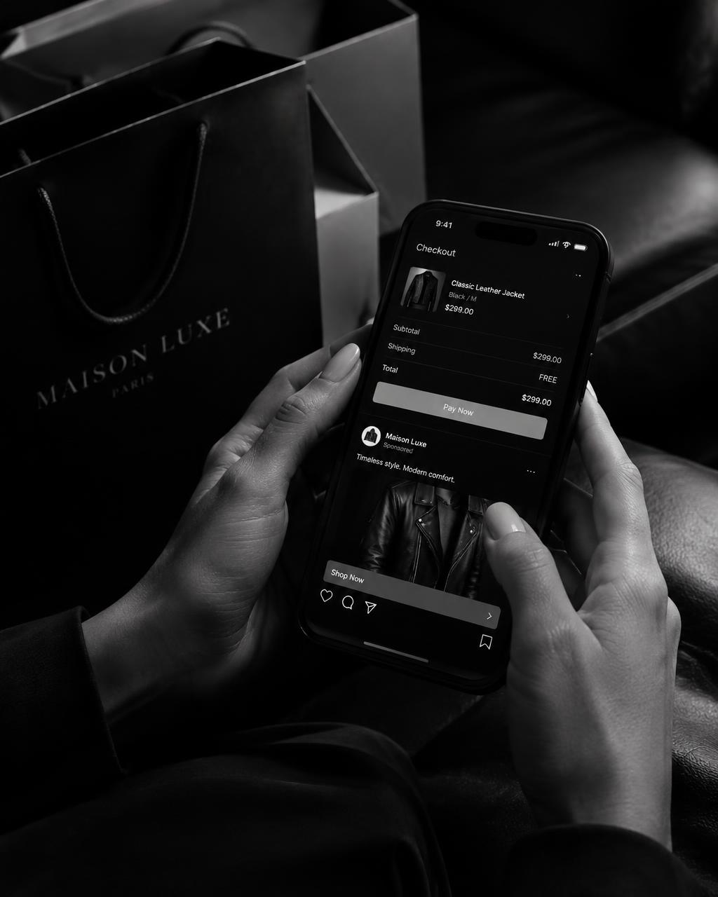 Cliente finalizando compra pelo celular após anúncio